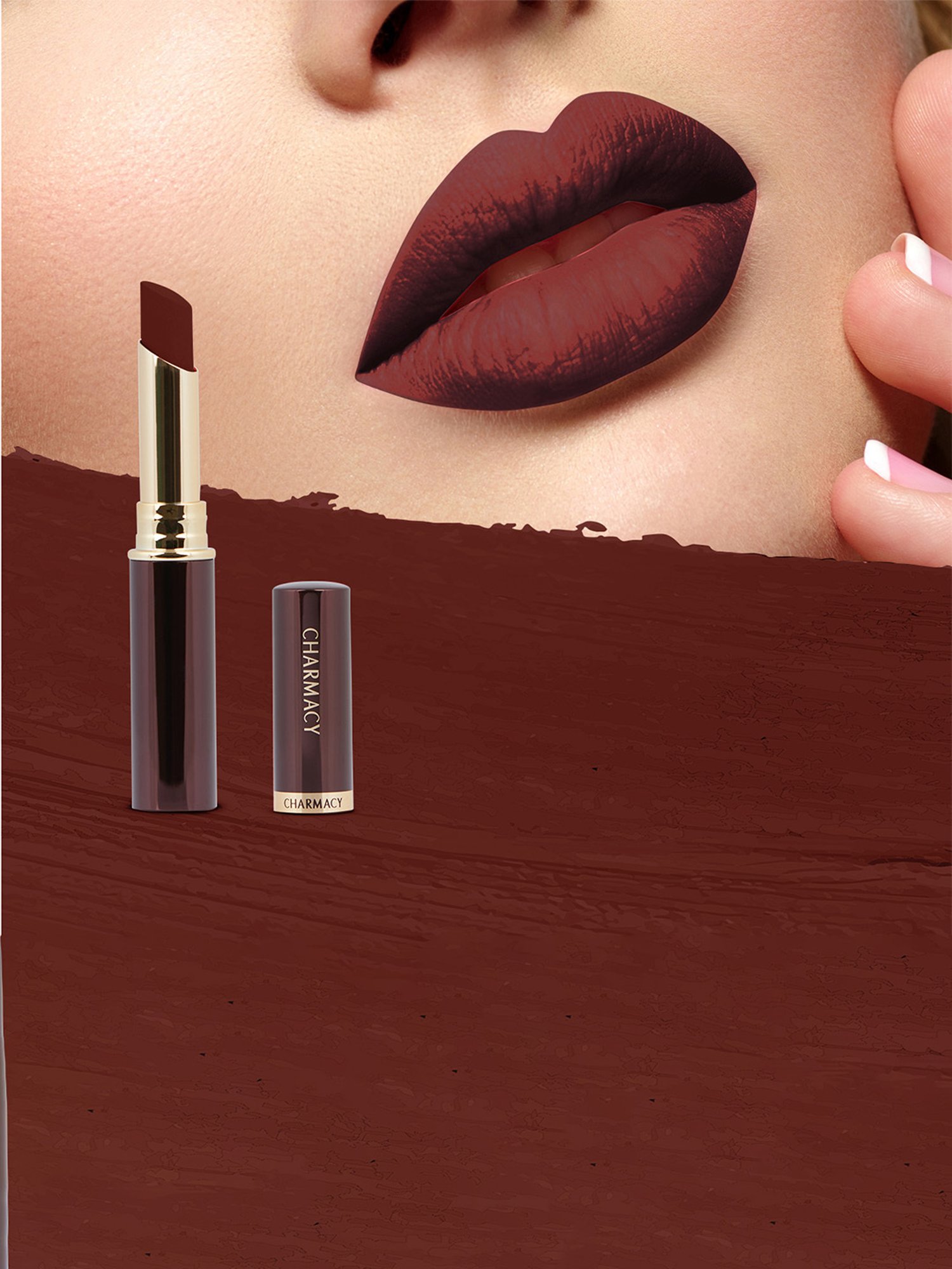 CHARMACY Milano Longstay Matte Lipstick 75 Brown Arrow - 2.8 gm