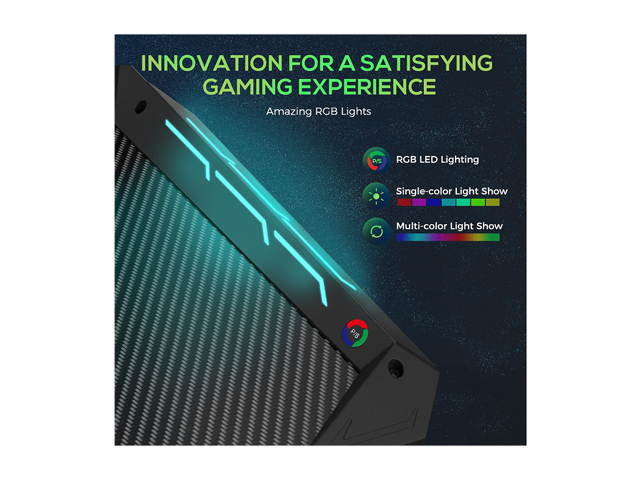 Eureka Ergonomic Z1-S Gaming Desk, Z Shaped Computer Desk with RGB LED Lights, Free Mousepad, Controller Stand, Cup Holder & Headphone Hook - Black 43.3"