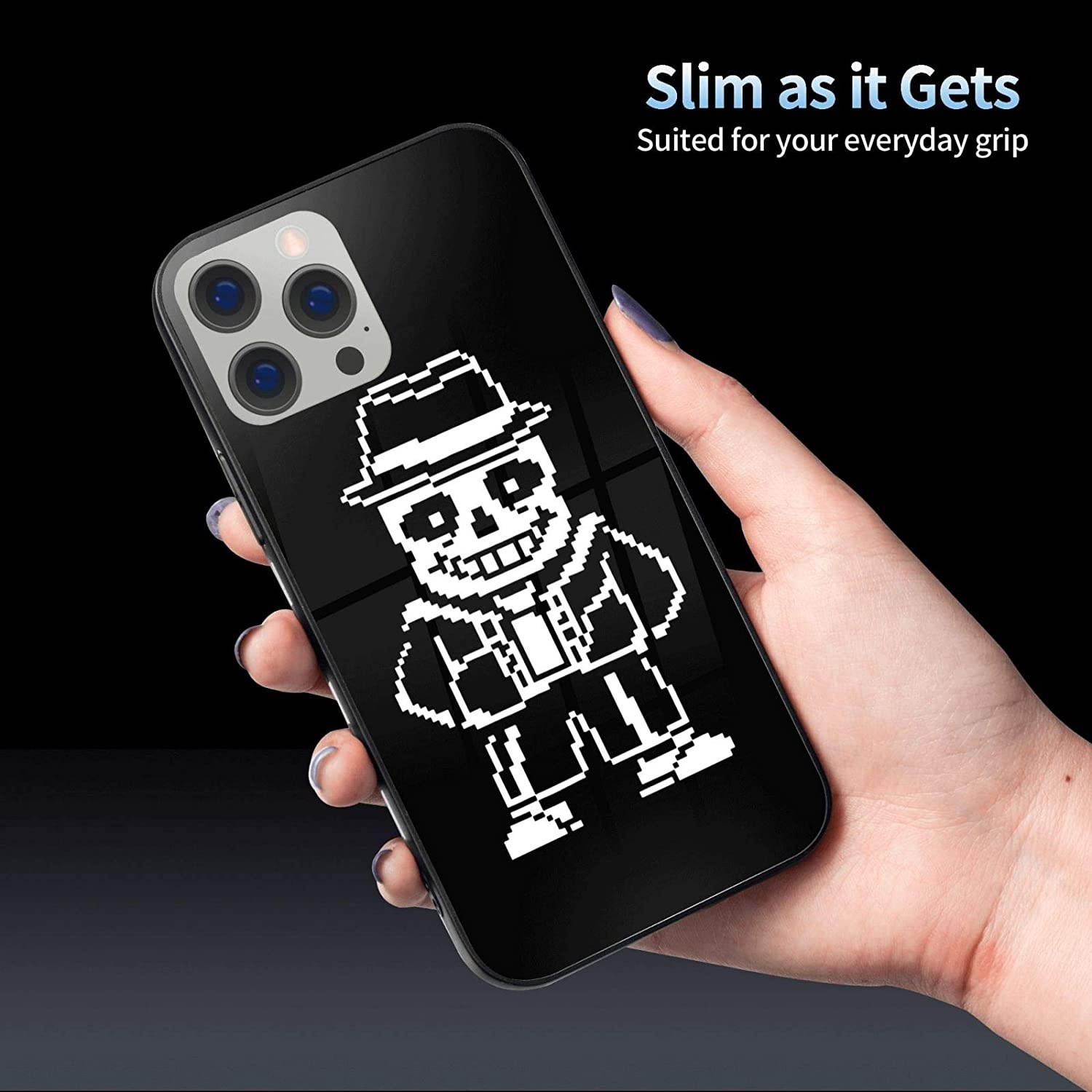 Undertale Sans Compatible with iPhone 12 Series Case Protective Shockproof Slim Soft TPU + Glass IP12-6.1