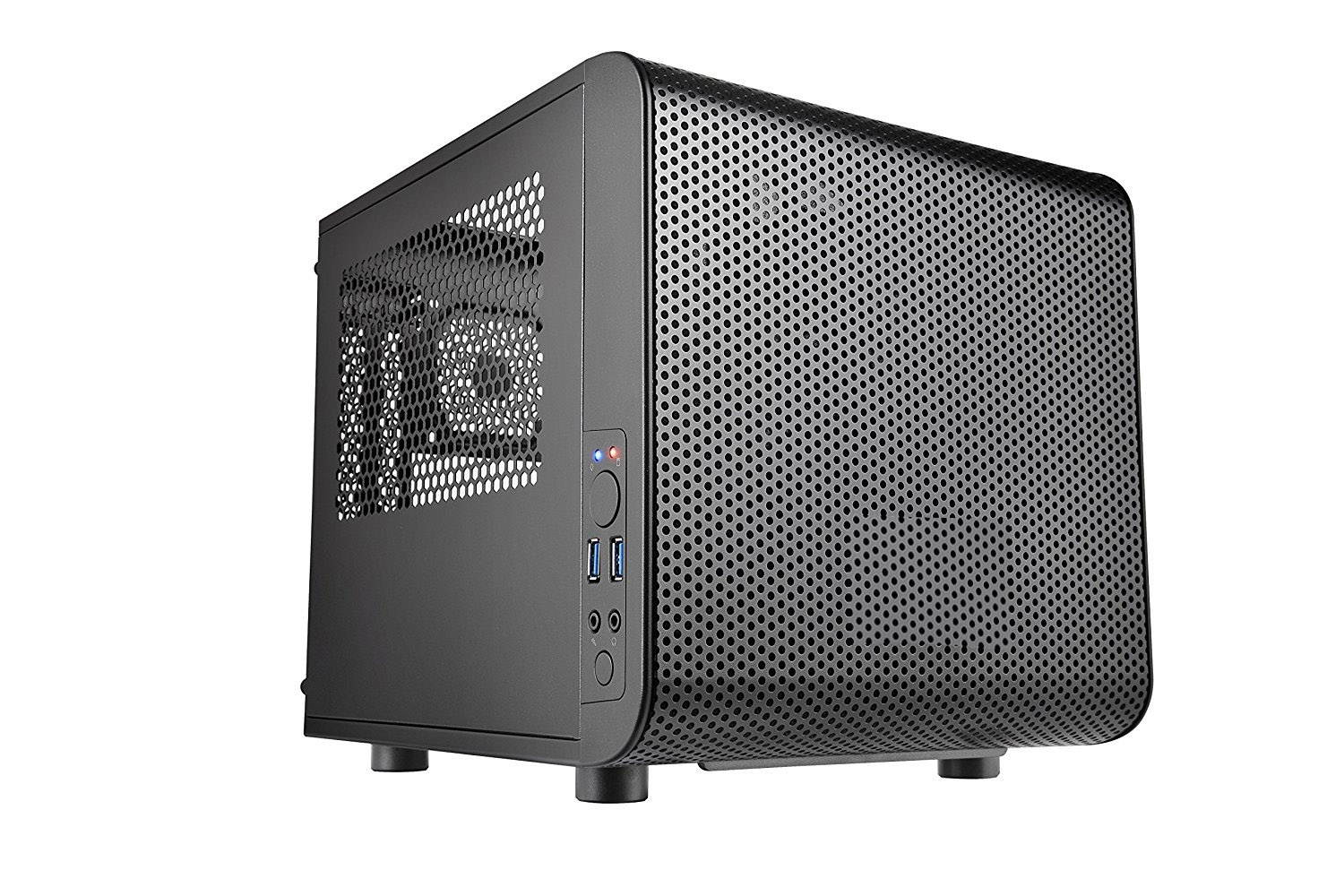 Adamant Custom 10-Core Liquid Cooled Compact Size Mini ITX Computer Intel i9 10850K 3.6Ghz Z490 AORUS 16Gb DDR4 1TB NVMe 1800MBs SSD 4TB HDD 600W WiFi Bluetooth USB TypeC HDMI DisplayPort