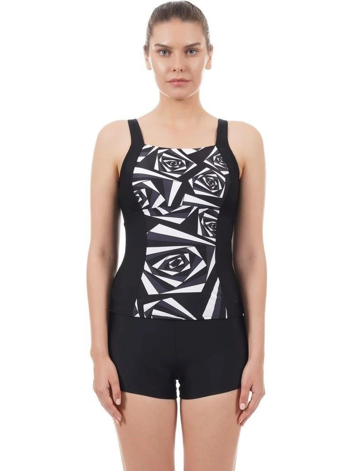 Speedo Black Printed Swimsuit