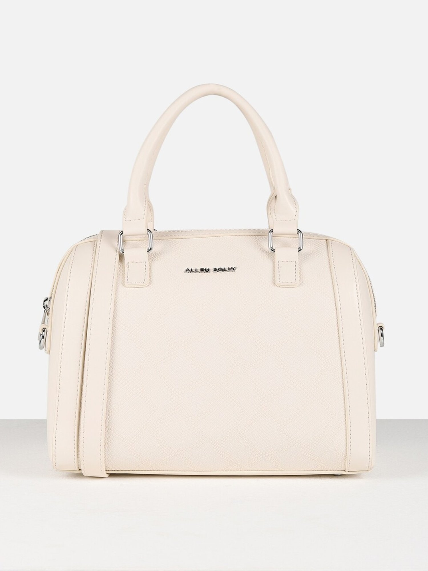 Allen Solly Beige Textured Medium Handbag