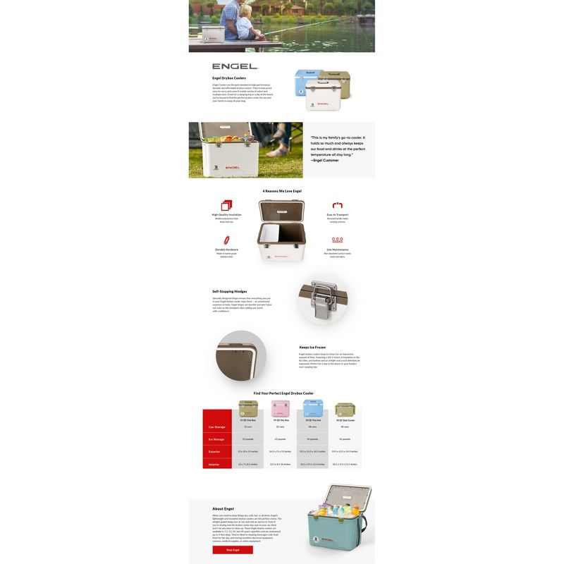 Engel 19 Quart Fishing Rod Holder Attachment Insulated Dry Box Ice Cooler with Stain/Odor-Resistant Surface and Shoulder Strap, White