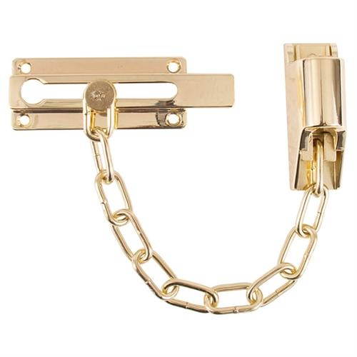 Tuff Stuff TUF55 Polished Brass Keyed Operated Door Chain Fastener Guard Lock