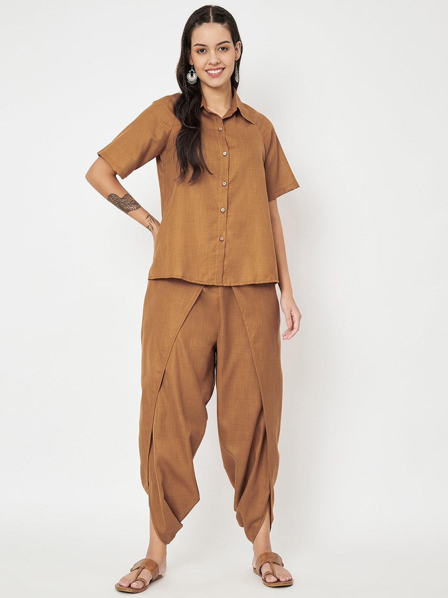 9rasa Mustard Shirt & Dhoti Set