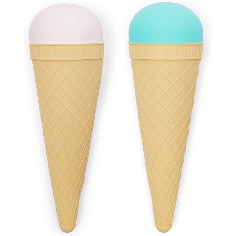 Okuna Outpost 2 Pcs Kawaii Ice Cream Cone Pencil Case Zipper Pouches Pen Organizer Storage, Pink, Mint