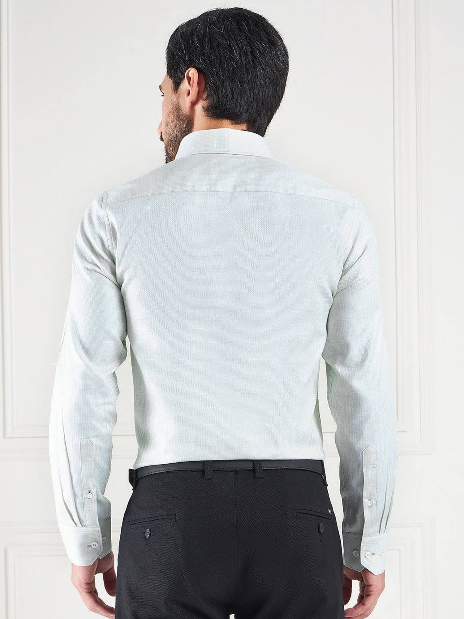 Louis Stitch Green Cotton Regular Fit Printed Shirt