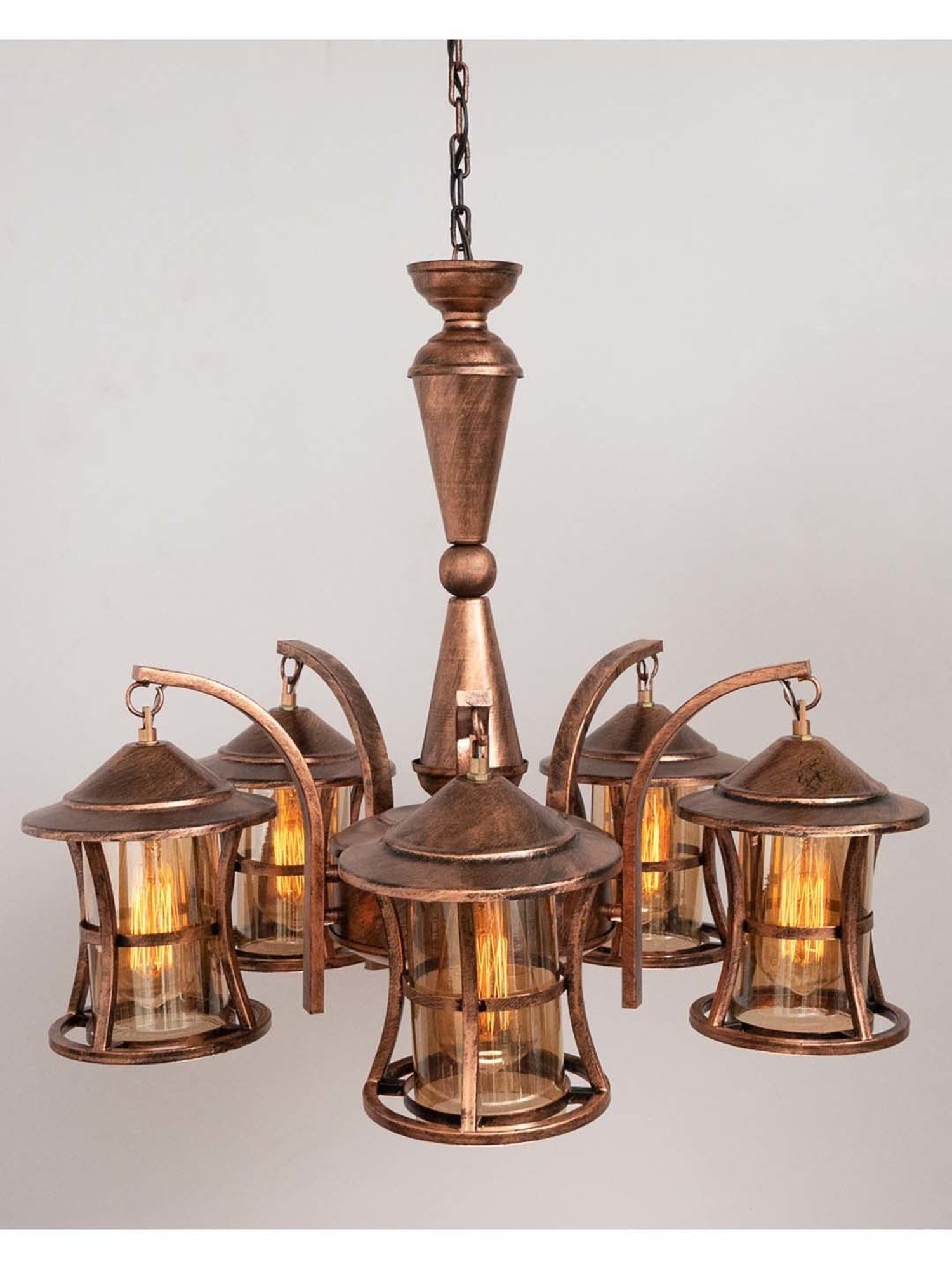 Fos Lighting Antique Brass Finish Allure 5 Light Chandelier - Set of 1