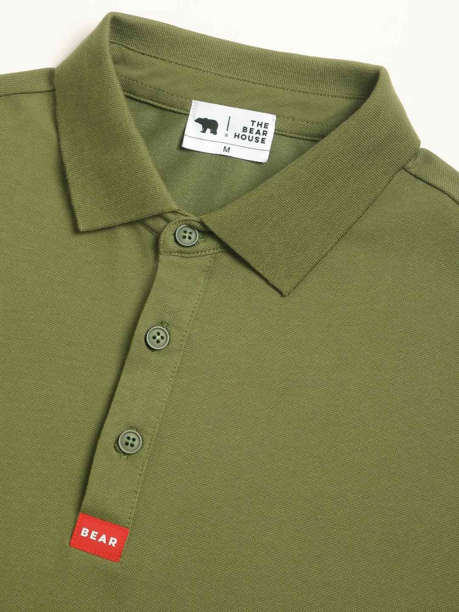 The Bear House Green Slim Fit Polo T-Shirt