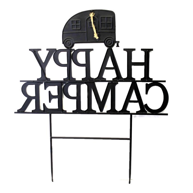 Home & Garden 26.0" Happy Camper Stake Yard Decor Vacation Travel Direct Designs International  -  Decorative Garden Stakes