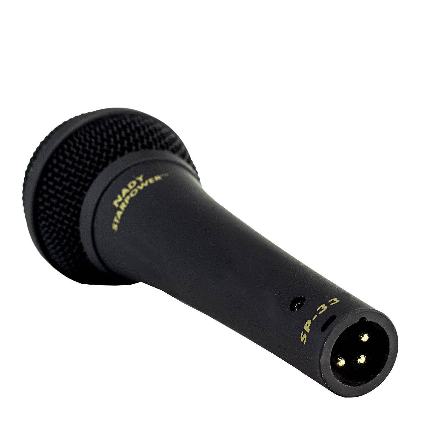 Nady SP-33 Dynamic Vocal Microphone - 50Hz-16kHz frequency range, aluminum alloy voice coil and easy-to-grip comfortable rubber coating, incudes microphone clip