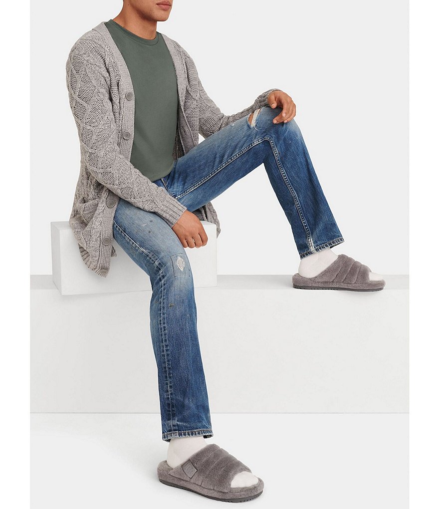 UGG&reg; Men's Scuff Logo Suede Slippers