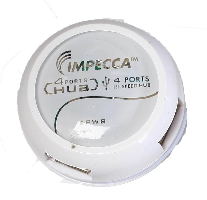 impecca hb400w hb400 4-port high speed usb2.0 hub - white