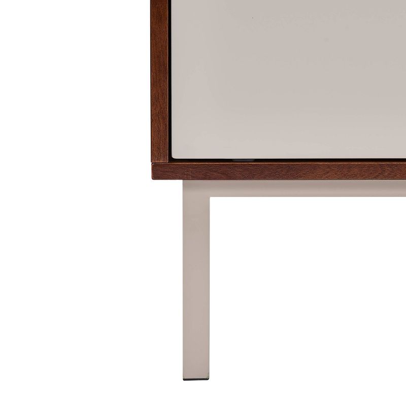 Hanzi Two-Tone Sliding Door Cabinet Gray/Brown - Holly & Martin