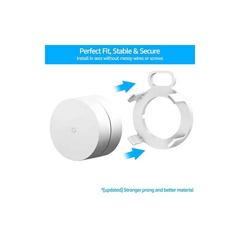 Google WiFi Wall Mount WiFi Accessories for Google Mesh WiFi System and Google WiFi Router Without Messy Wires or Screws White2 Pack