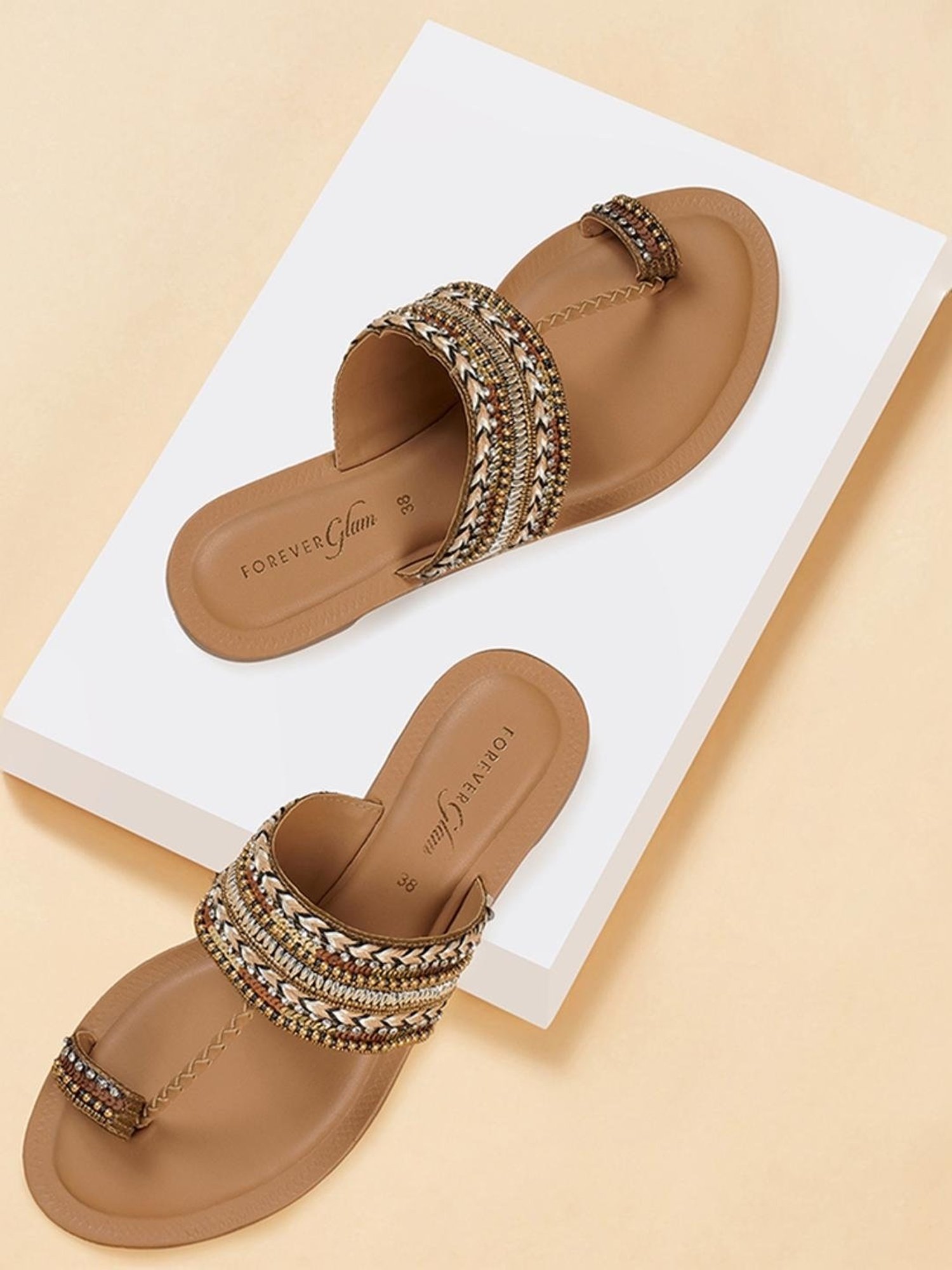 Forever Glam by Pantaloons Women's Multicolor Toe Ring Sandals