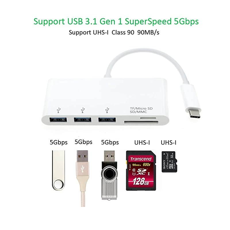 USB C to HDMI+VGAdapter, 2 in 1 USB 3.1 Type-c to VGA+HDMI 4K / 30Hz UHD Adapter (Thunderbolt 3 Compatible) for Chromebook DELL Samsung Laptops and More, White