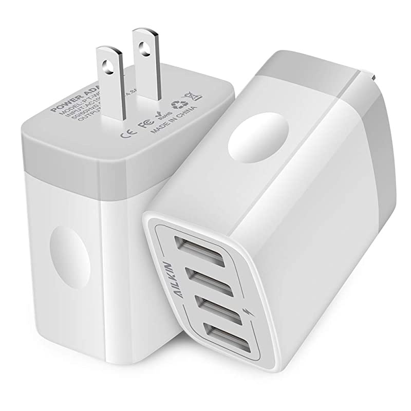 USB Charger Adapter 2Pack  48A 4Muti Port Phone Wall Plug Charger Charging Block Box Compatible iPhone 11 XRXSXSMAXX87 Pad Samsung Galaxy S7S6S5 Edge LG HTC Kindle