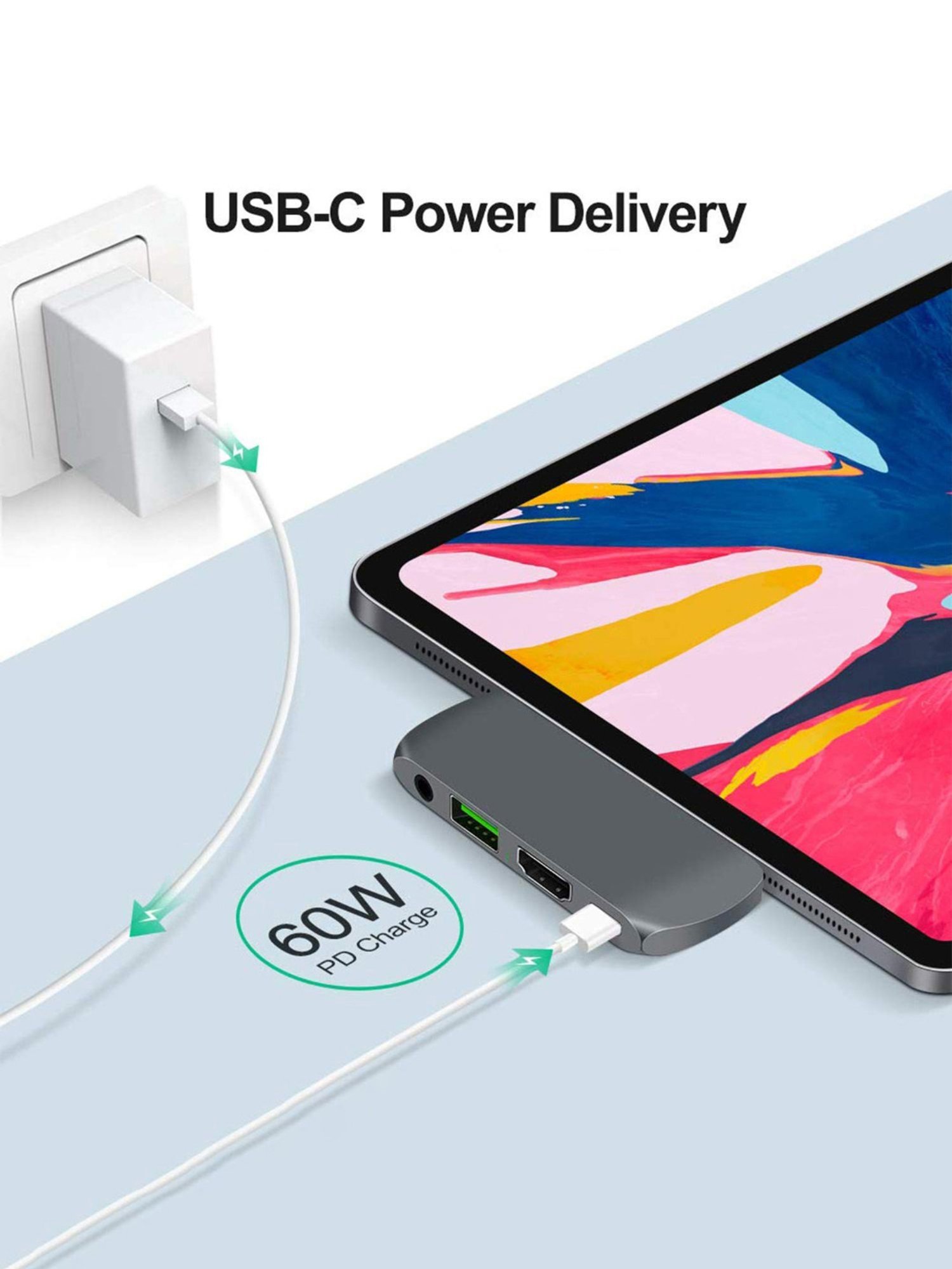 Powerup Stay Charged Aluminum USB Type-C Power Hub Adapter