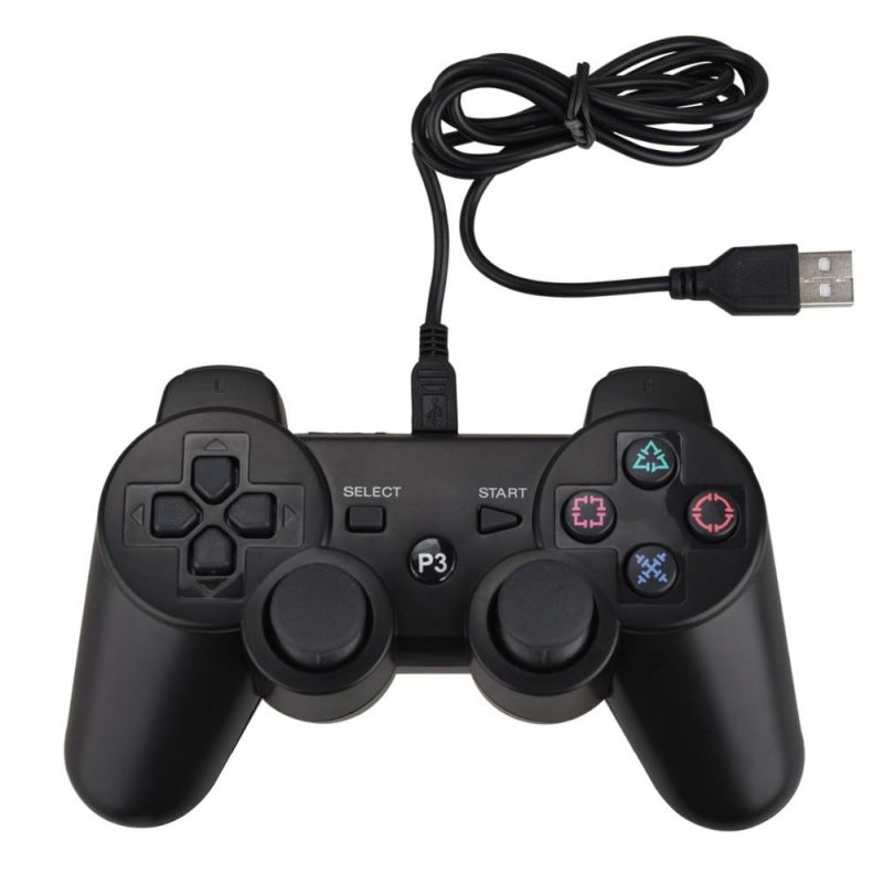 CHENGDAO PS3 Controller 2 Pack Wireless Dual Shock Gamepad for Sony Playstation 3 with Charging Cord (Black + red )