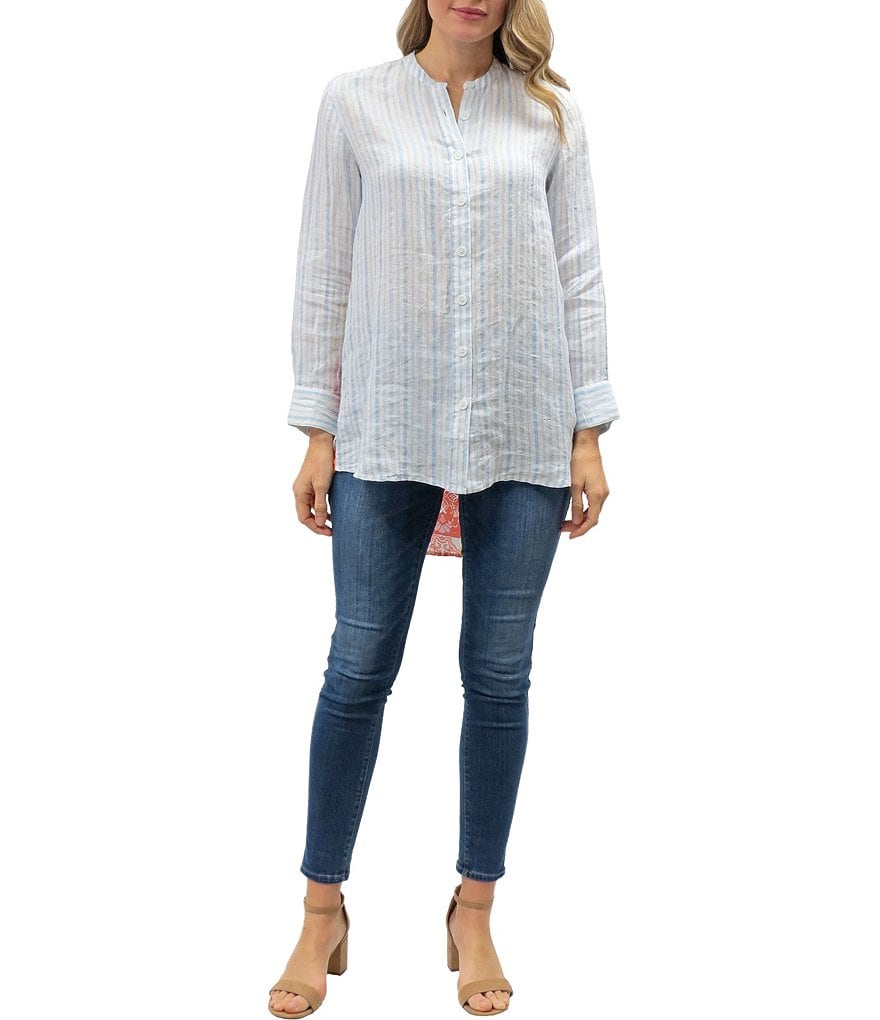 Karyn Seo Vivienne Mixed Media Button Front Shirt
