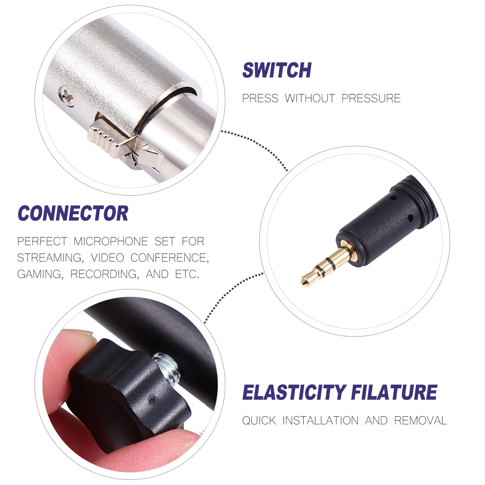 gold--BM800 Professional Suspension Microphone Kit Studio Live Stream Broadcasting Recording Condenser Microphone Set