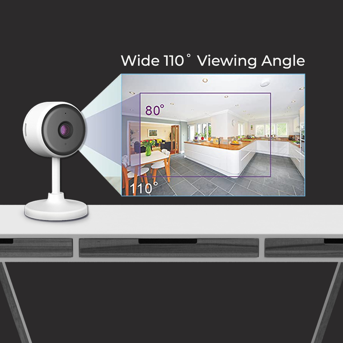 eco4life 1080p Indoor 2.4G WIFI Smart IP Camera with Night Vision, 2 Way Audio, 24/7 Motion Detection and Notification.