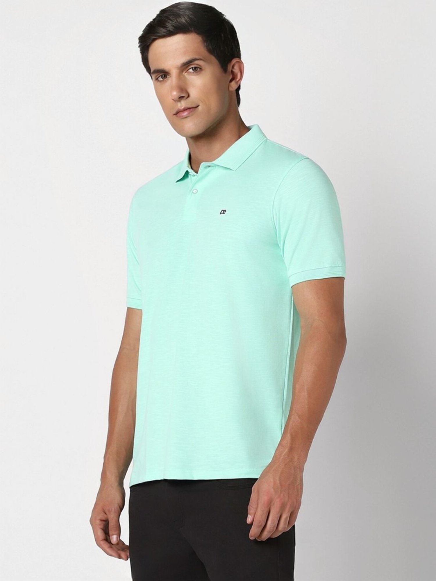 Peter England Green Slim Fit Polo T-Shirt