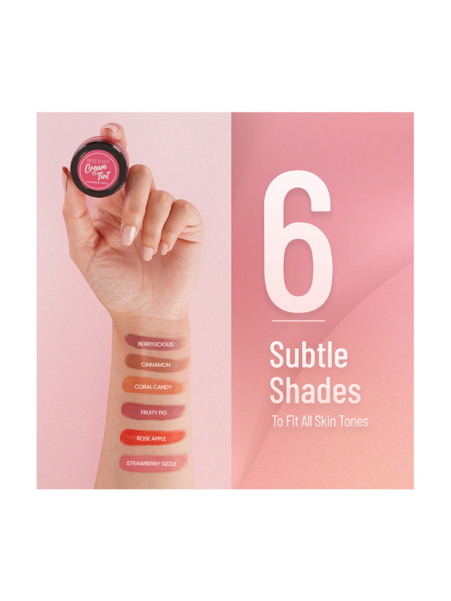 SWISS BEAUTY Lip & Cheek Cream n' Tint Rose Apple - 8 gm