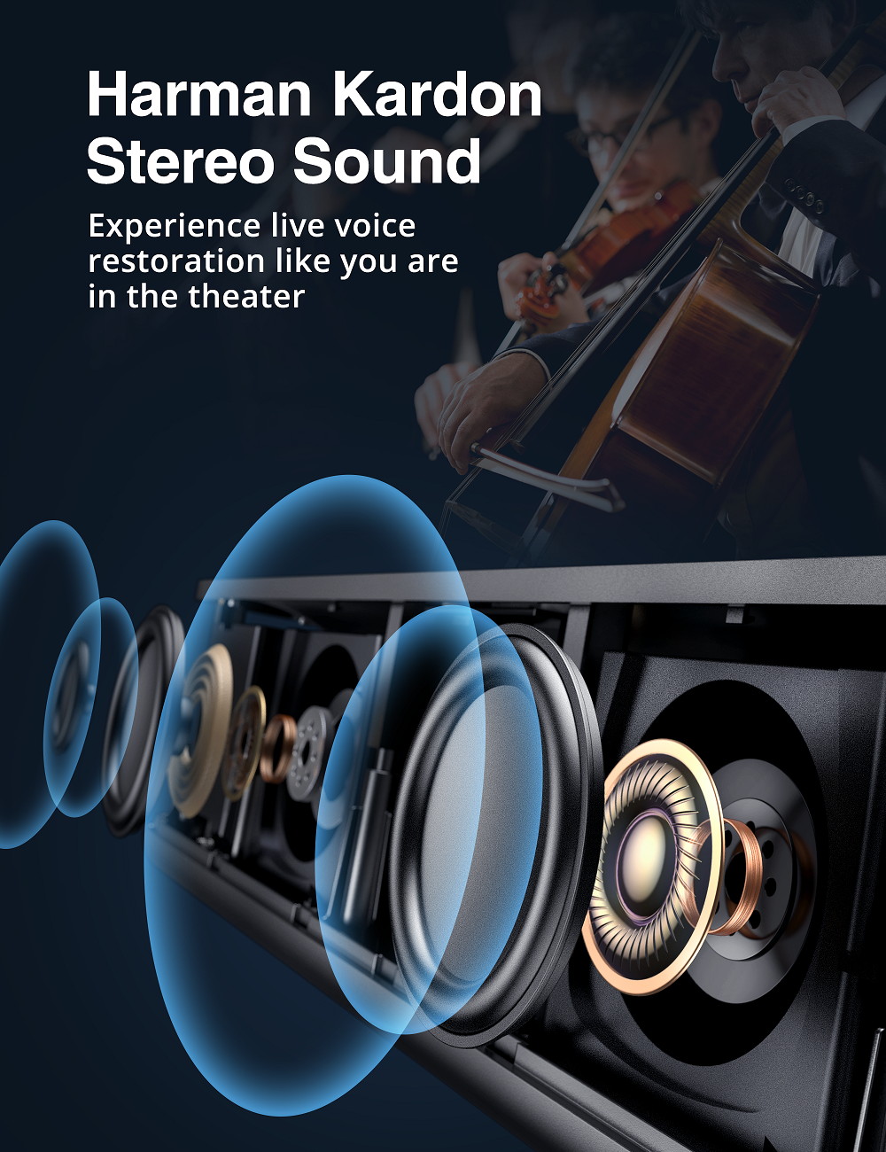 VAVA 4K UHD Laser TV HDR10 150" ALPD 3.0 Home Theater Ultra Short Throw Projector Built-in Harman Kardon Hi-Fi Speaker Smart Android System 25000H Lamp life Eye Protection