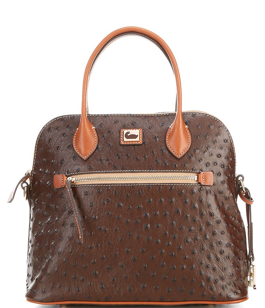 Dooney & Bourke Ostrich Collection Large Domed Satchel Bag