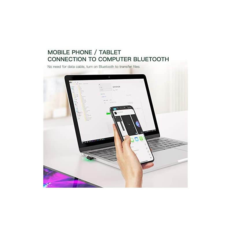 USB Bluetooth Adapter for PC,  Mini Bluetooth 5.0 EDR Dongle for Desktop Computer Wireless Transfer for Laptop Bluetooth Headphones Headset Keyboard Mouse Speakers Printer Windows 7/8/8.1/10