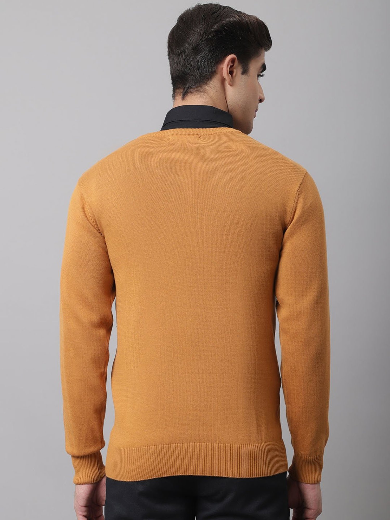 Cantabil Mustard Regular Fit Sweater