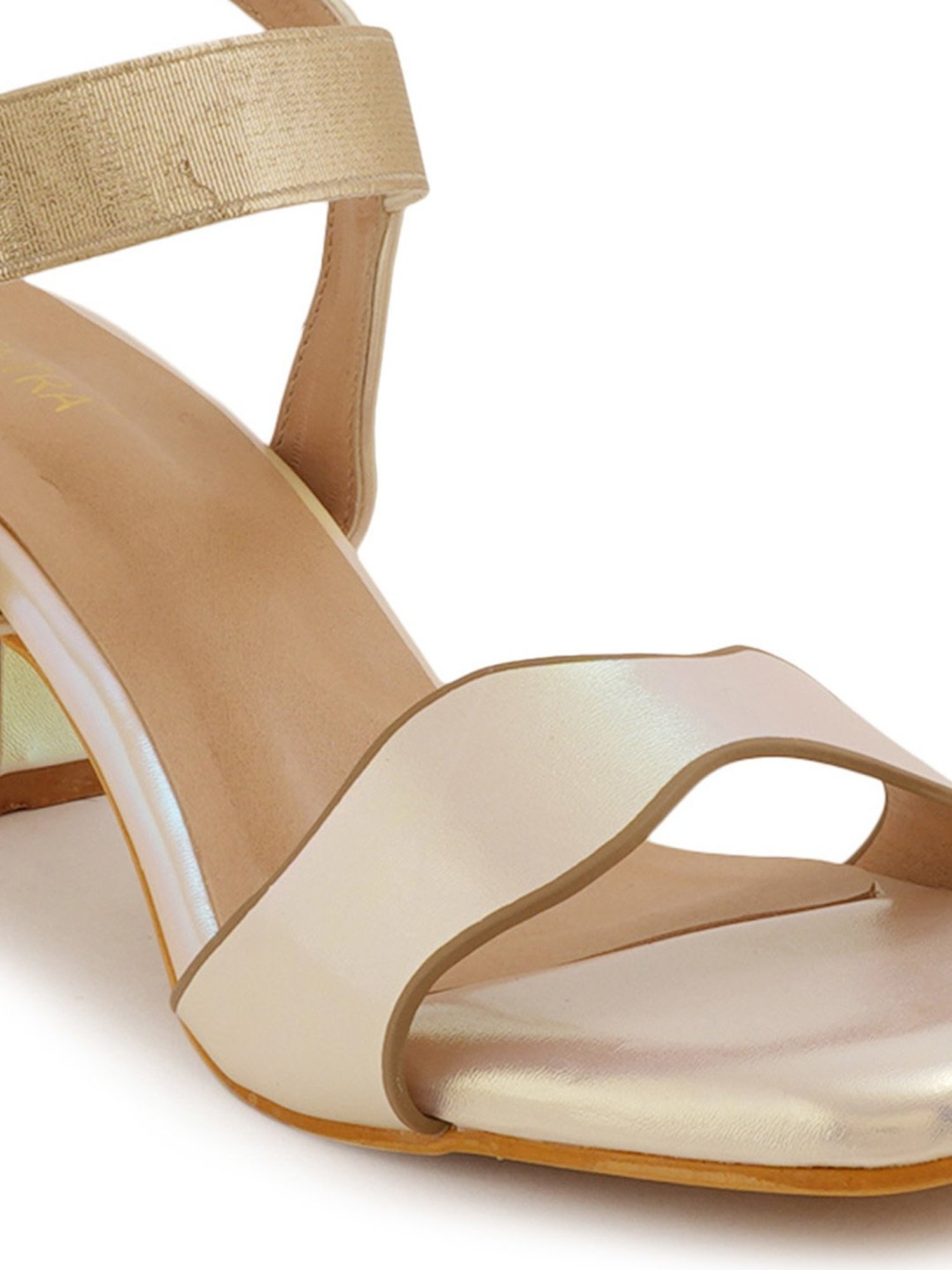 Scentra Women's Mustard Ankle Strap Sandals