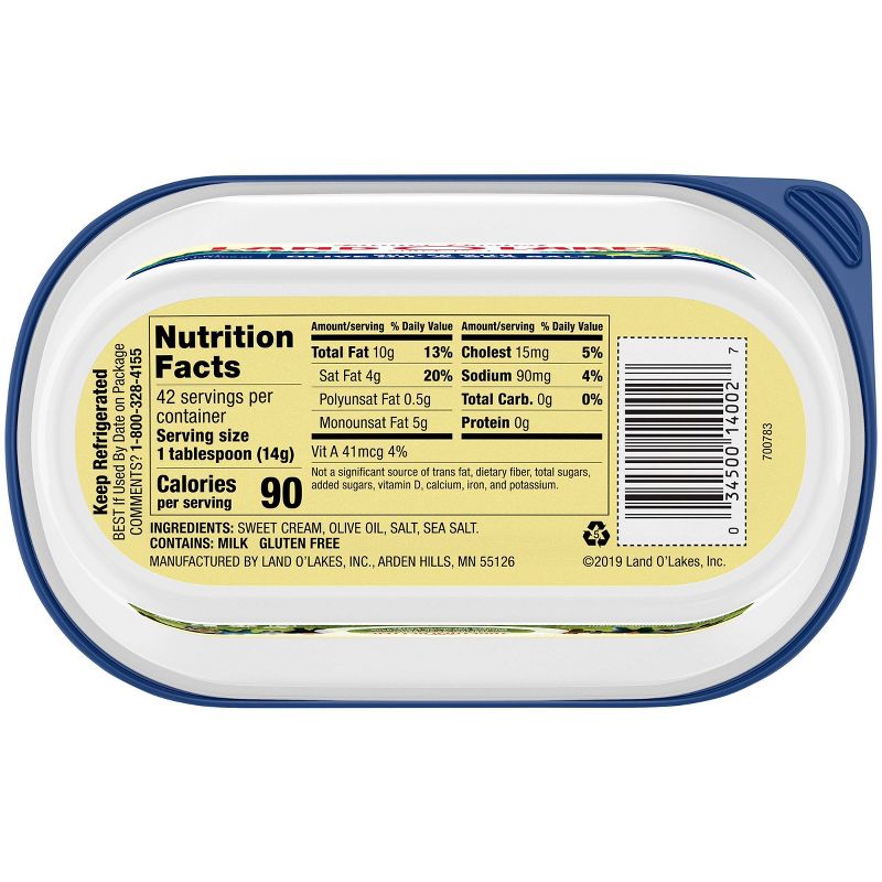 Land O Lakes Spreadable Butter with Olive Oil & Sea Salt - 7oz