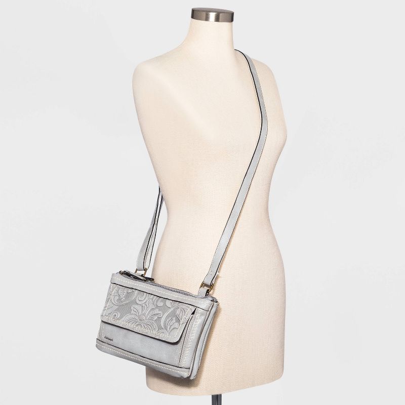 Concept Floral Print Crossbody Bag - Light Gray
