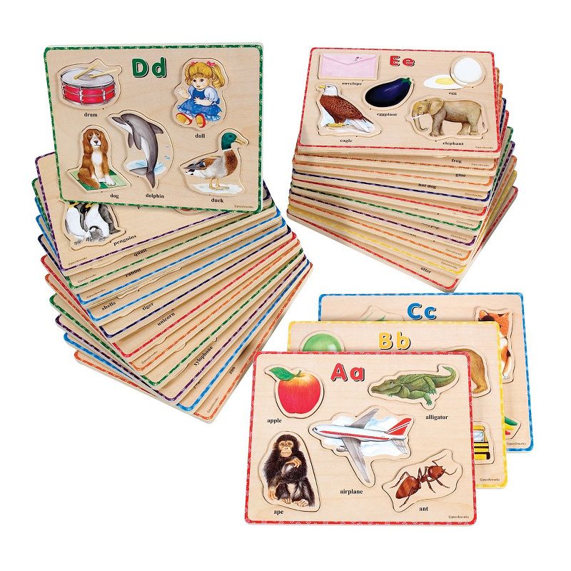Puzzleworks ABC Puzzle Set with Wire Rack - 26 Total Puzzles