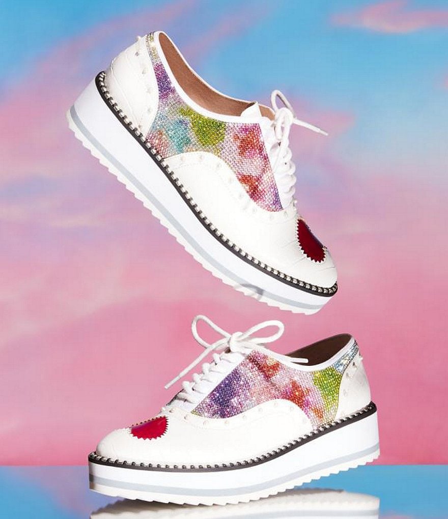 Betsey Johnson Marti Heart Detail Lace-Up Platform Oxford Sneakers