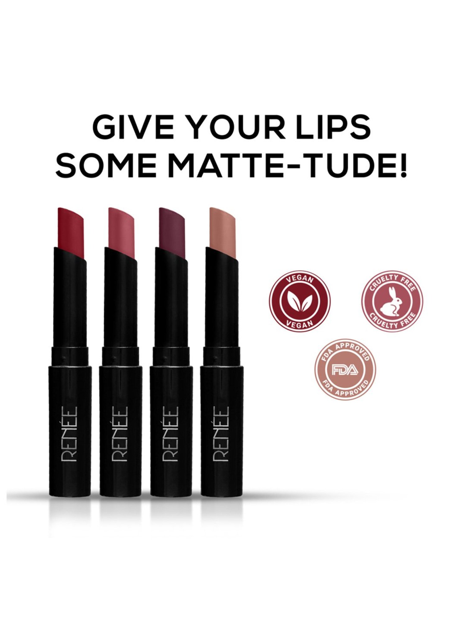 RENEE Very Matte Lipsticks - Set of 4