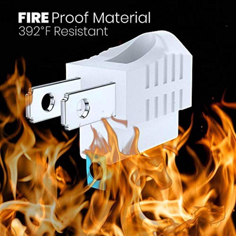 Maximm Polarized Grounding Adapter, 4 Pack, White, 2 Prong Grounding Converter for Wall Outlets Plugs, Turn 2-Prong Outlets to 3-Prong Outlets, Easy to Install, Indoor Only, ETL Listed