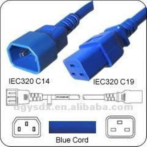 Nexhi C14/C19 14AWG SJT 15A/250V 2', Blue