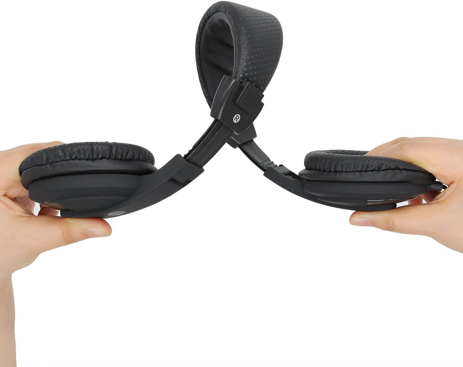 Over Ear Headphones with Microphone Lightweight Stereo Wired Headset 3.5mm Audio Jack for Smartphones Tablets Laptops MP4 PS4 Office School Classroom Online Chat Students Teens Adults (Black)