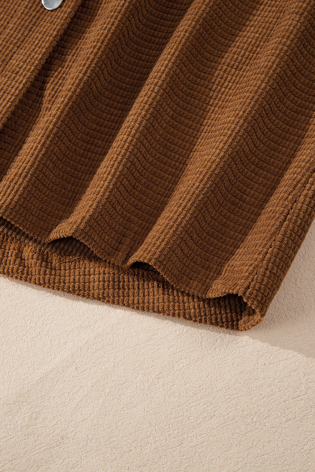 Brown Plaid Button Up Long Sleeve Flannel Shacket