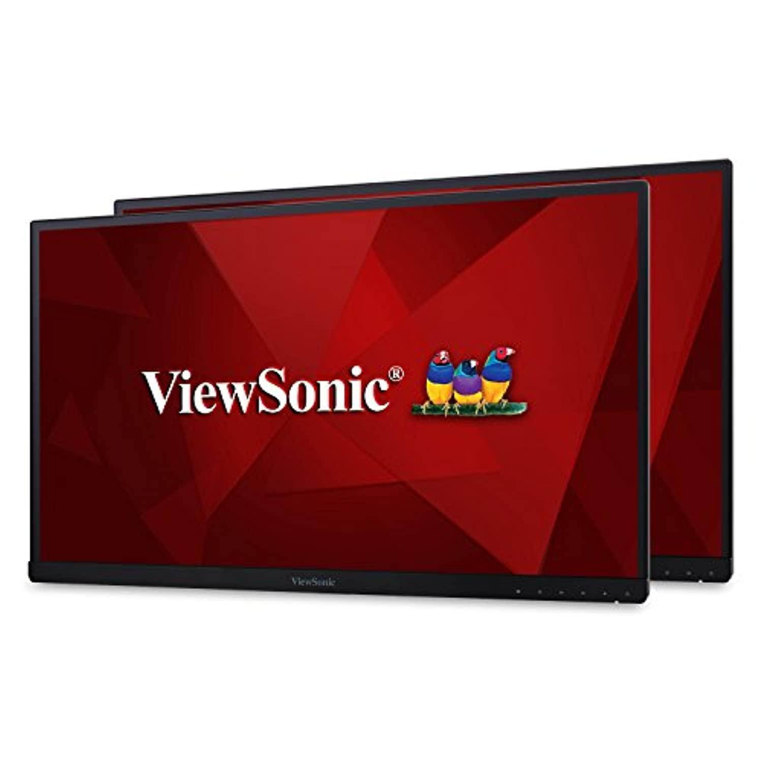 viewsonic vg2453_h2 24in dual pack head-only ips 1080p frameless monitors hdmi, displayport (renewed)