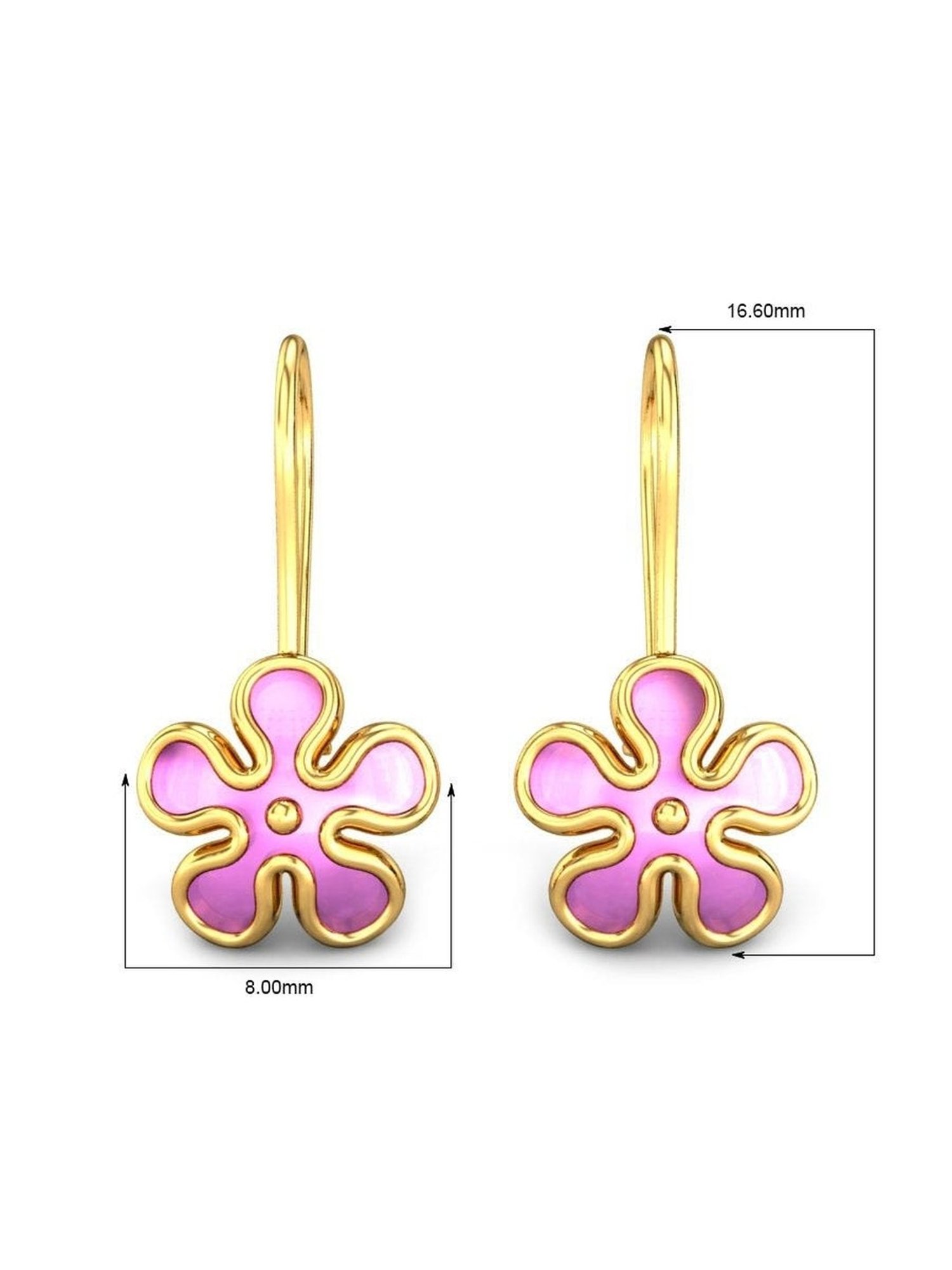 Candere by Kalyan Jewellers 18k BIS Hallmark Yellow Gold Drop Earrings