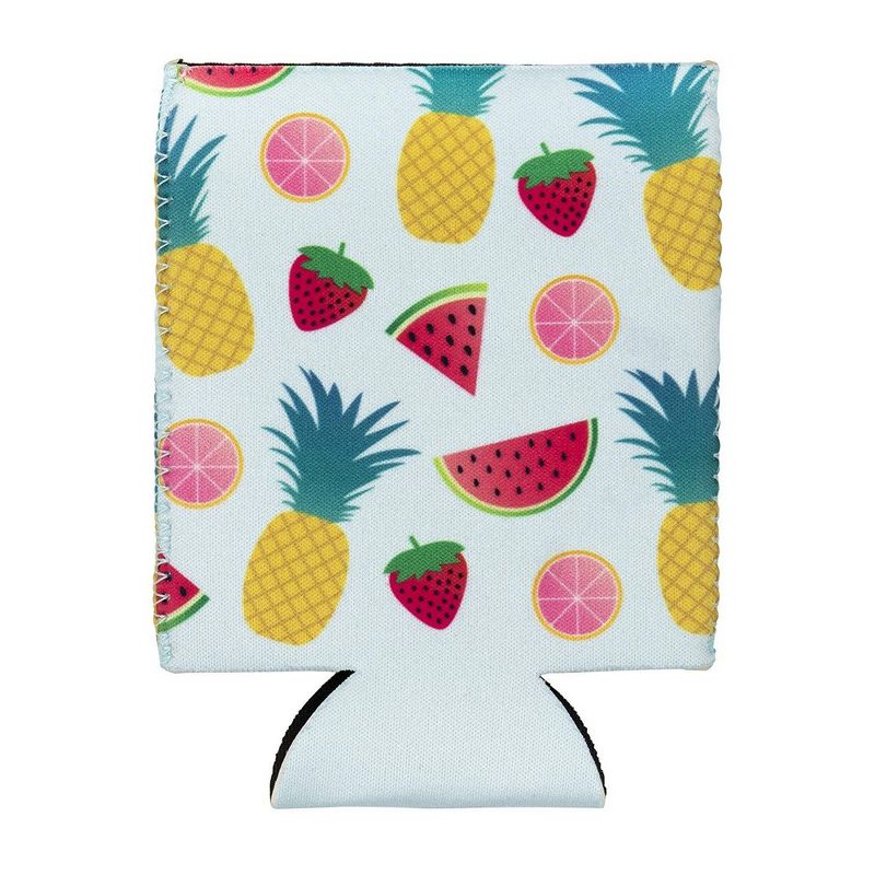 12-Pack Summer Parties Can Cooler Sleeves, 12 oz Insulated Beer Koozies Neoprene Holder, 4 Assorted Designs: Flamingo, Fruit, Toucan & Ice-cream