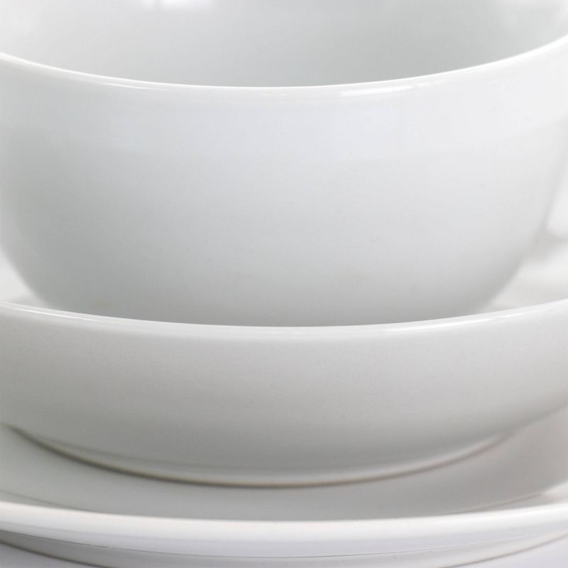 Gibson Home 12pc Ceramic Classic Pearl Dinnerware Set White