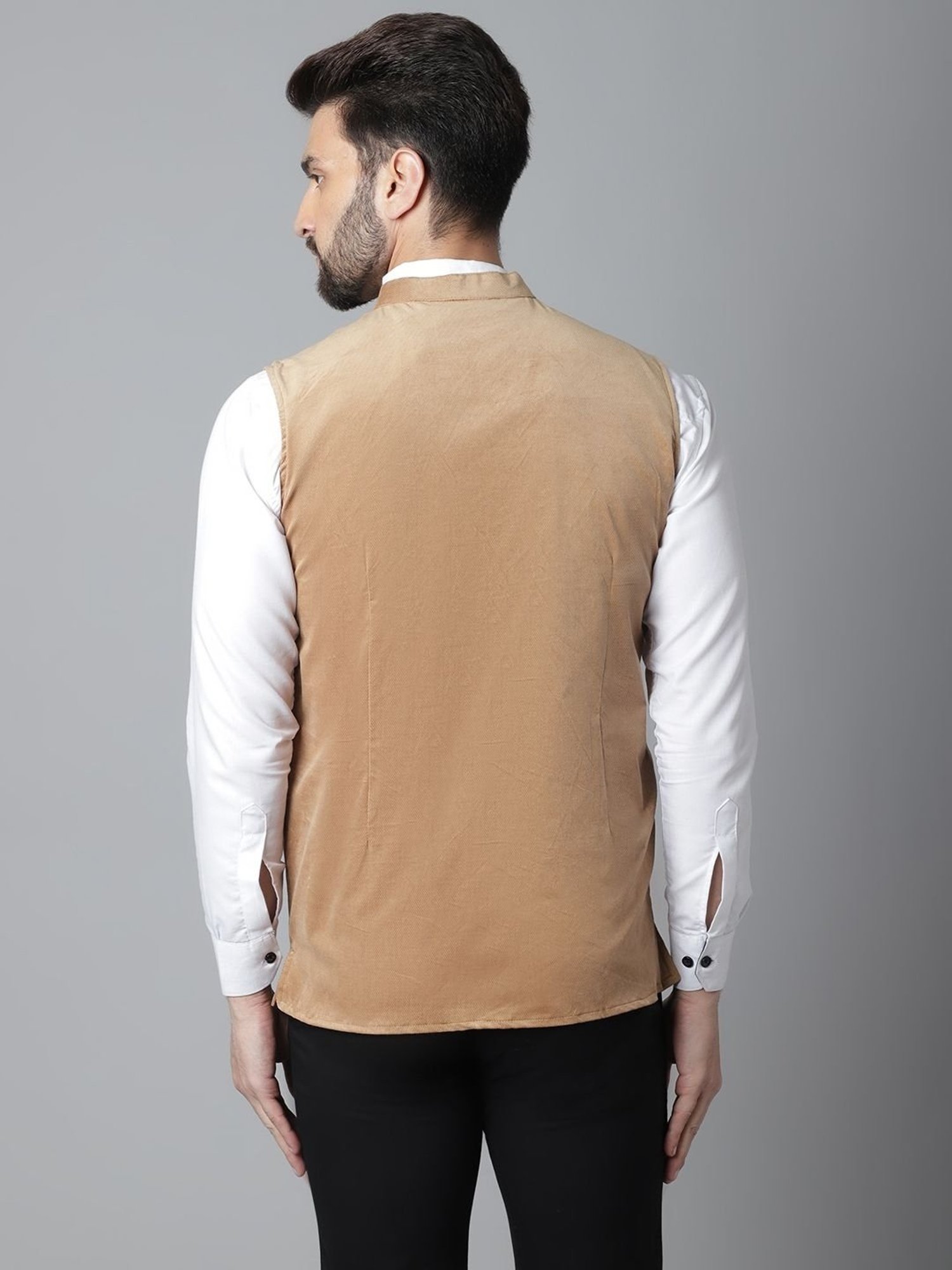 Even Beige Regular Fit Nehru Jacket