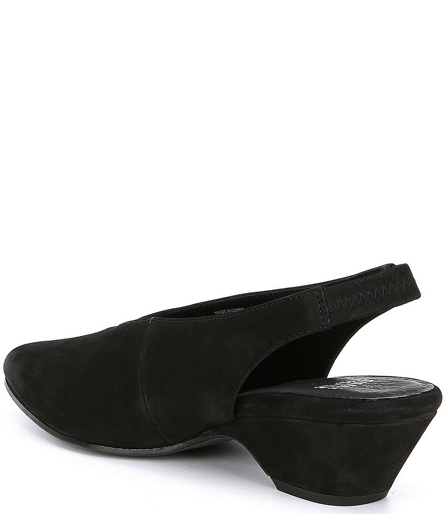 Eileen Fisher Gatwick Nubuck Slingback Block Heel Pumps