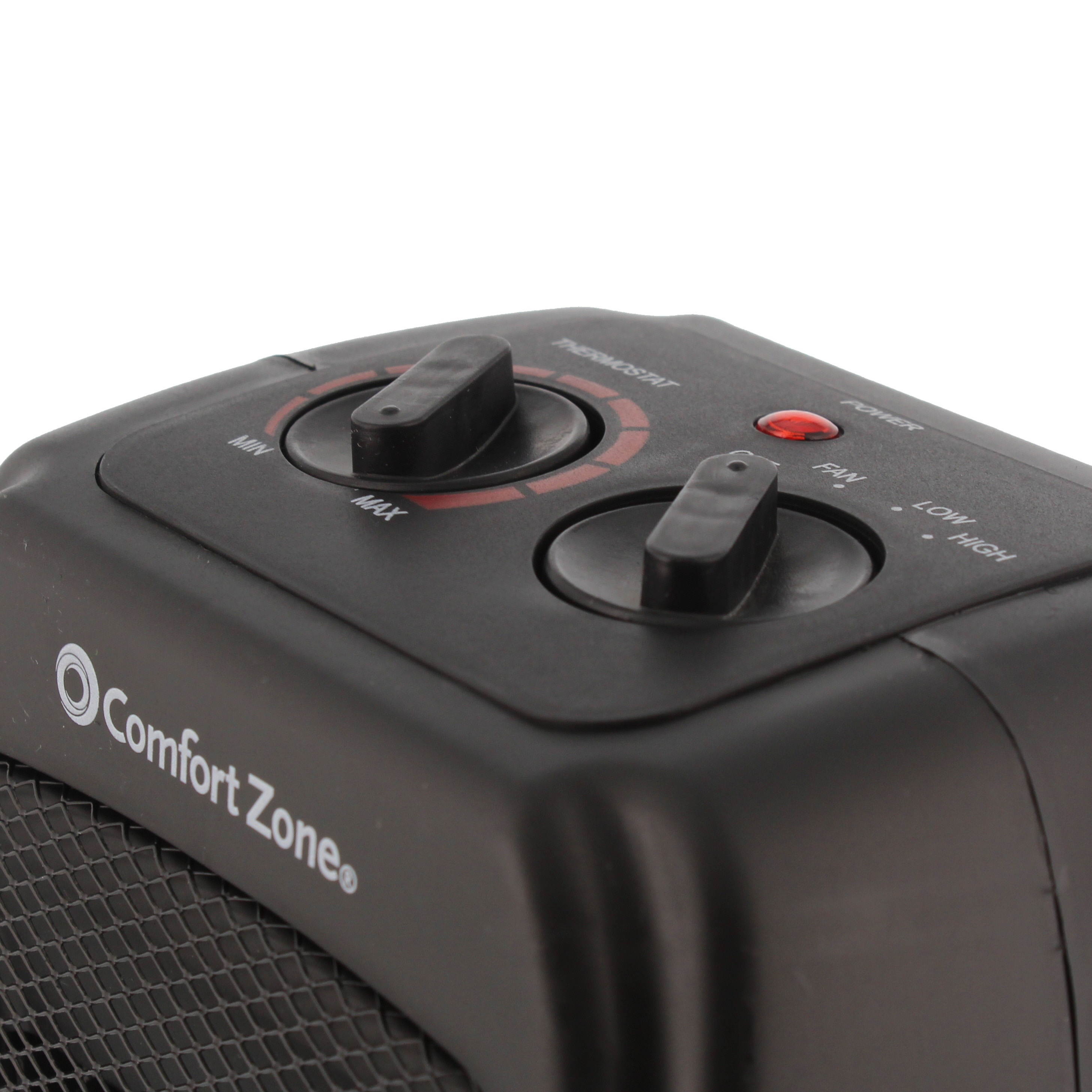 Comfort Zone CZ448 Oscillating Portable Ceramic Space Heater with 2 Heat Settings and Fan-Only Function